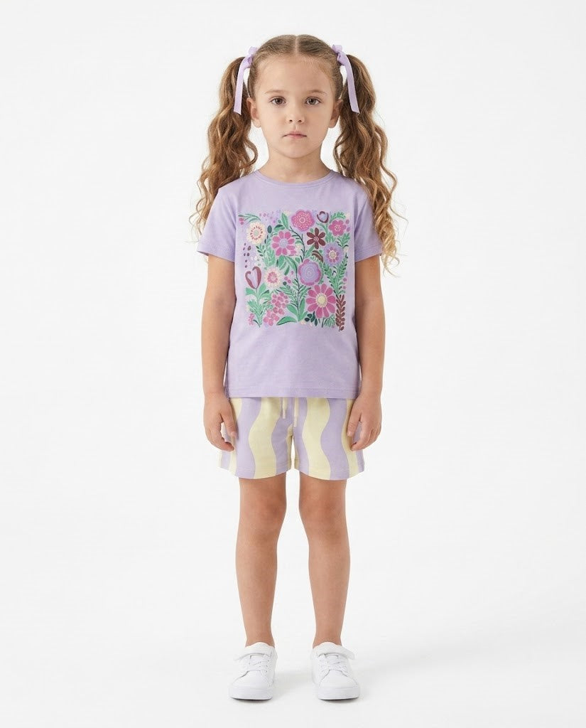 WIKIBOOM SET GIRL FLOWERS L.PURPLE&BEIGE light purple&beige / 3*4