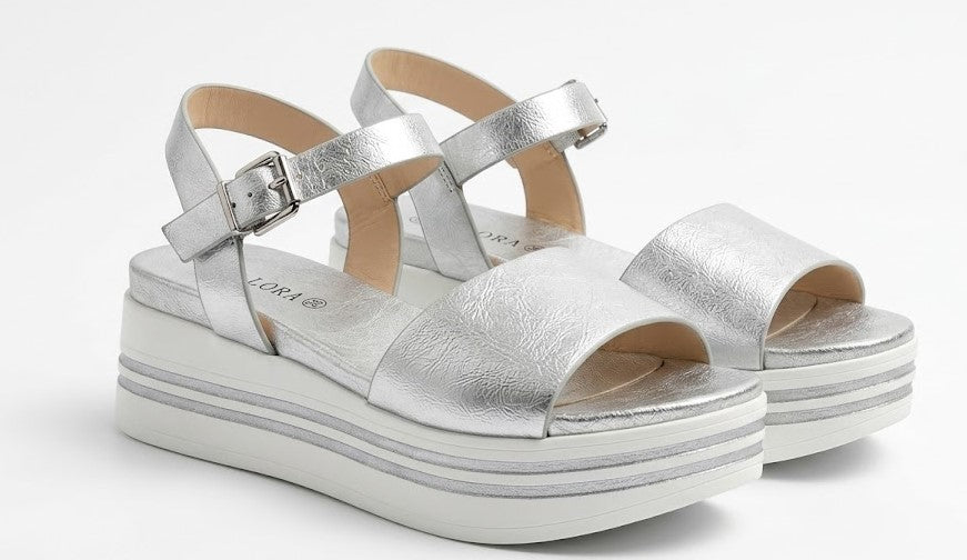 LORAFERRES WEDGE SANDALS SANDAL GREY grey / 38
