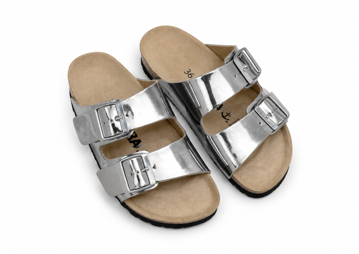 BAYTON SLIDE SILVER DOUBLE STRAP silver / 36