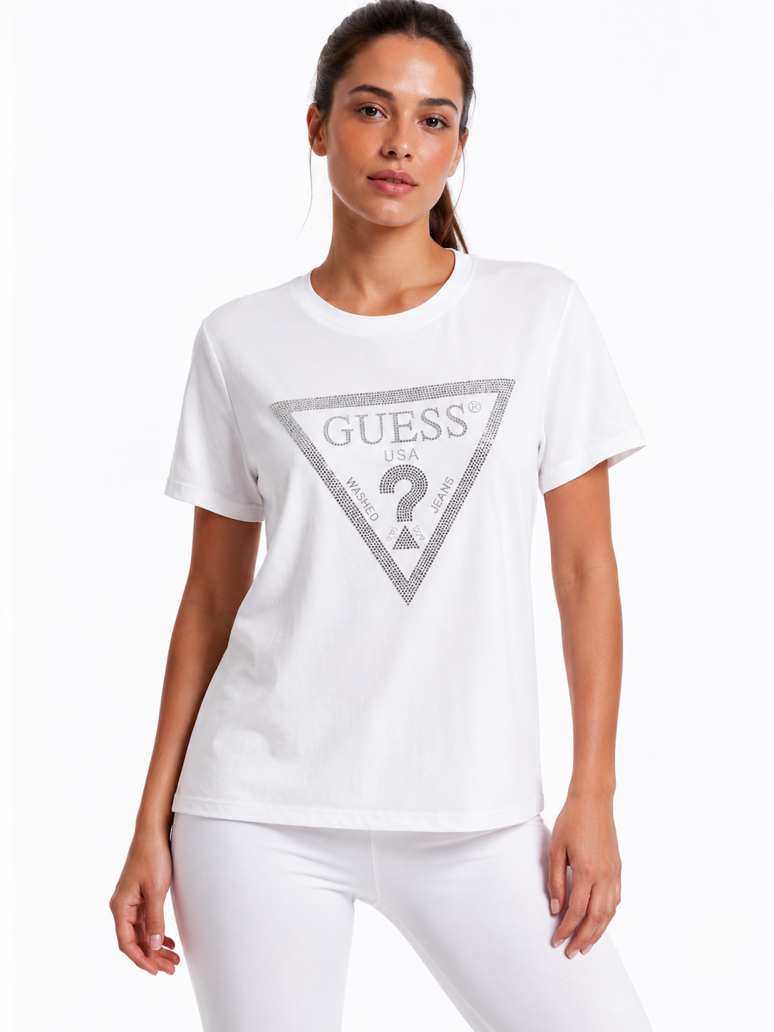 GUESS T-SHIRT V-4003 WHITE / Small