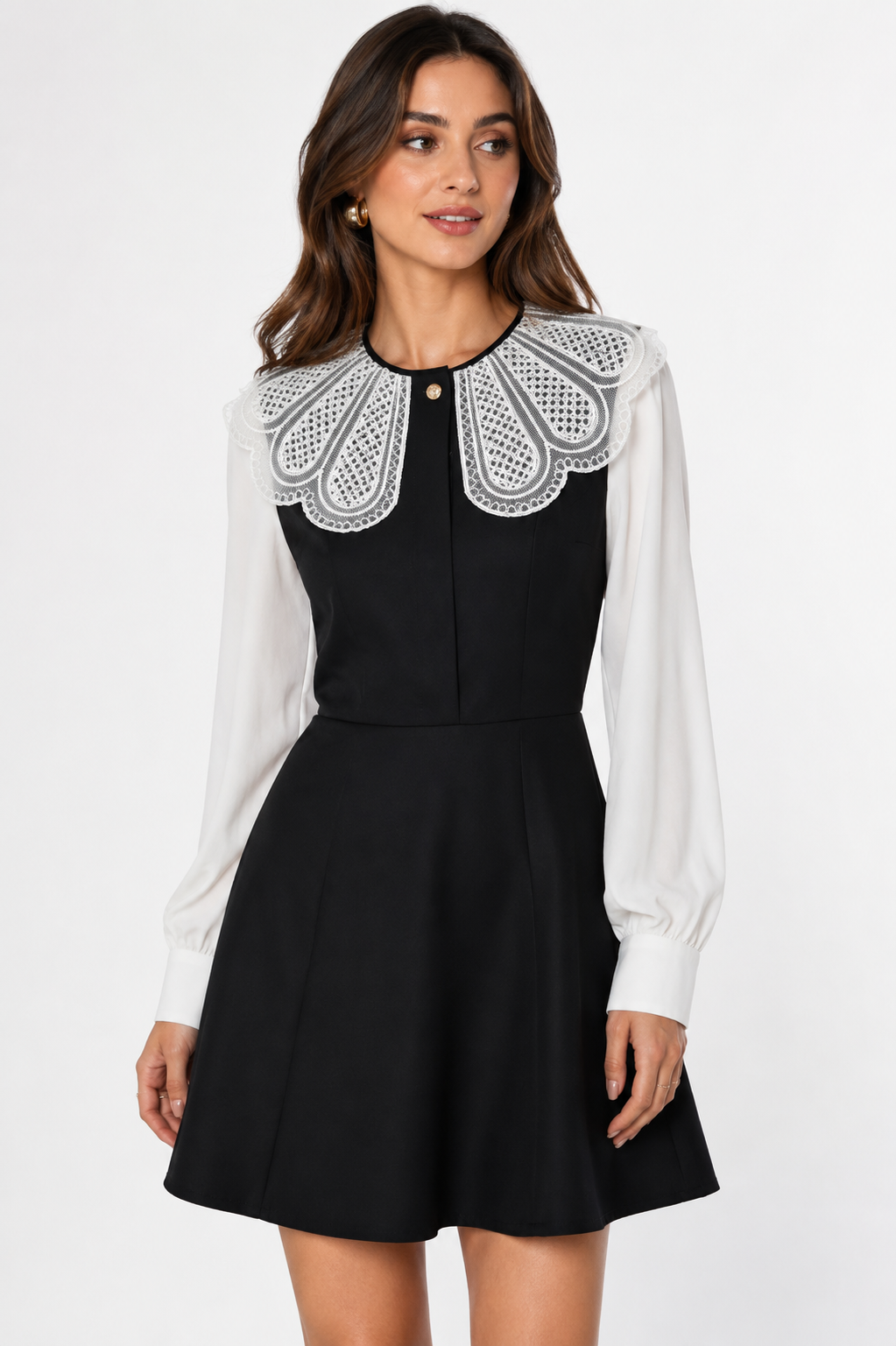 BASIC DRESS 00619 black&white / S