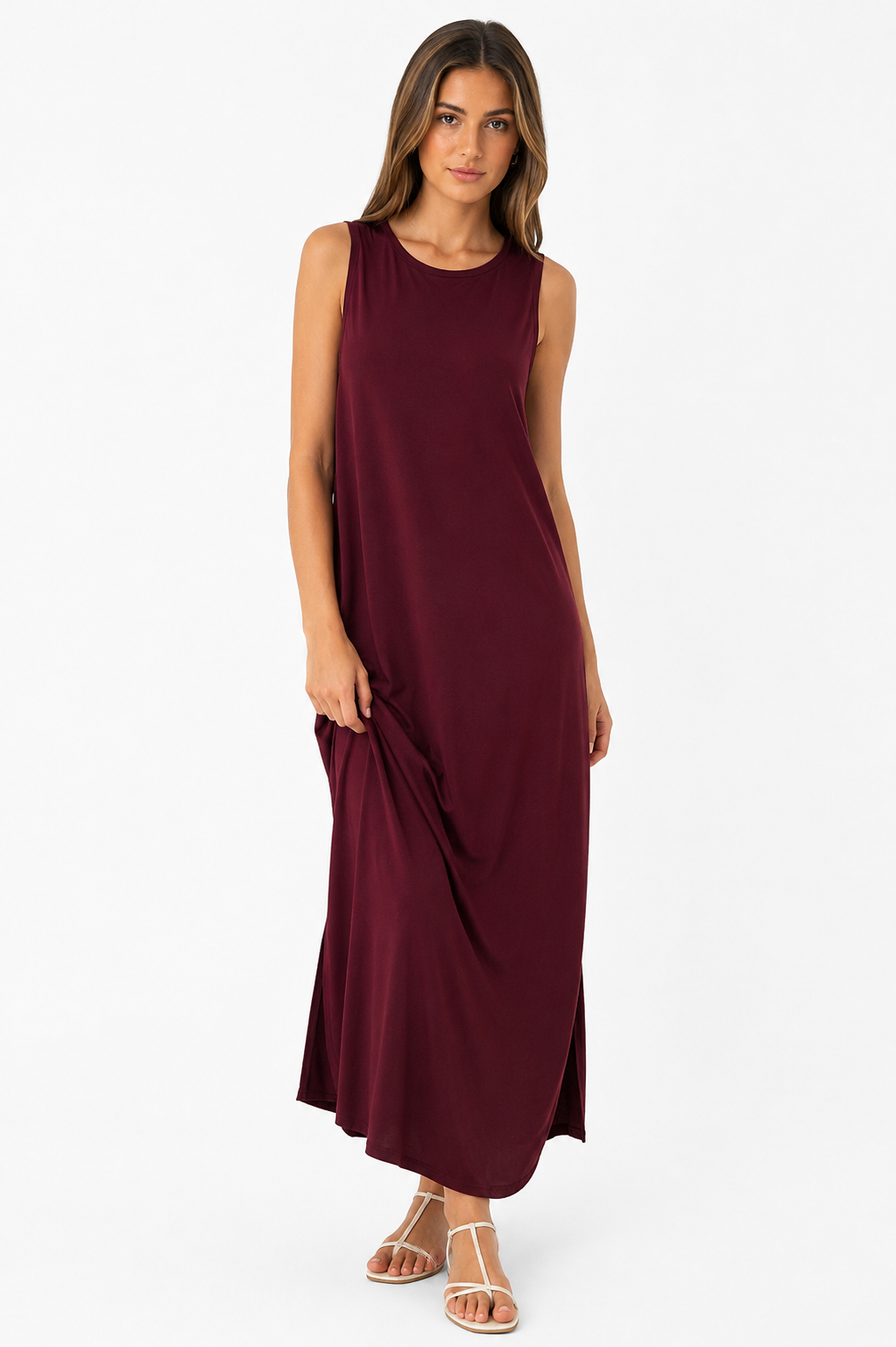 OYSHO DRESS BORDO 5006 bordo / S