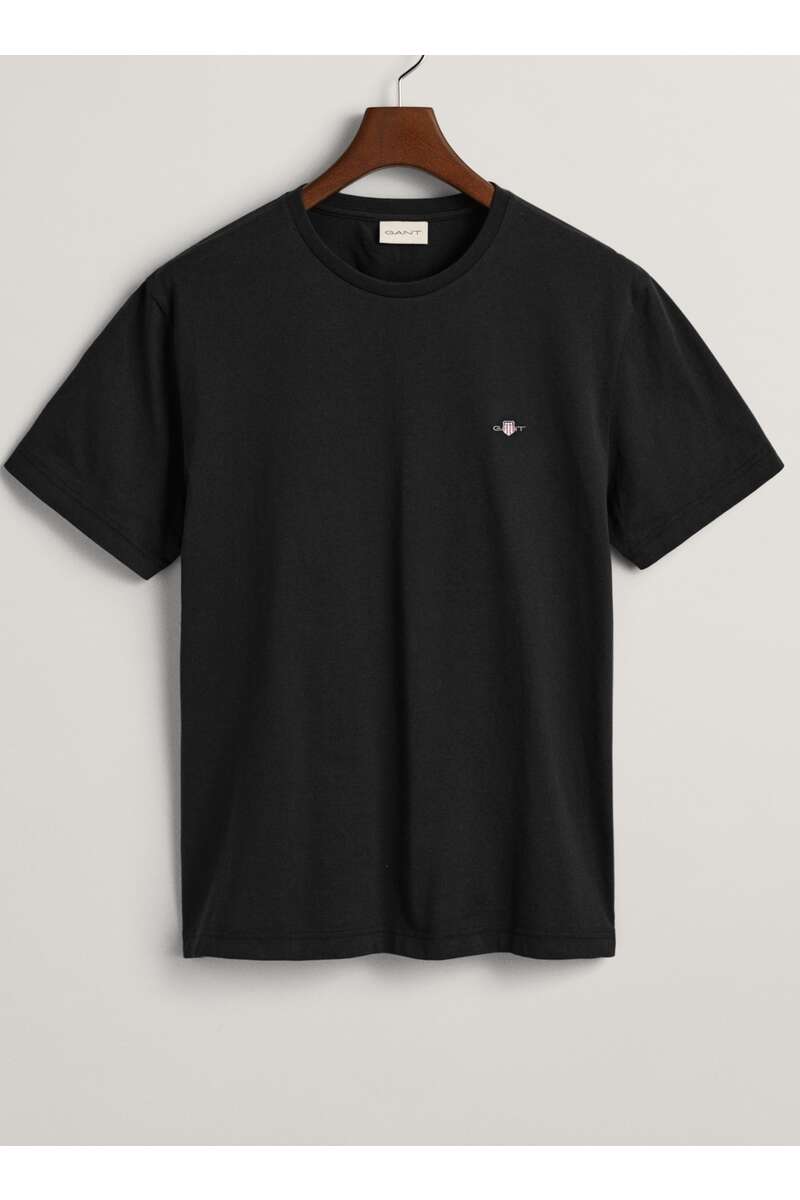 GANT Shield Regular Fit t-shirt Round Neck Black, One Colour