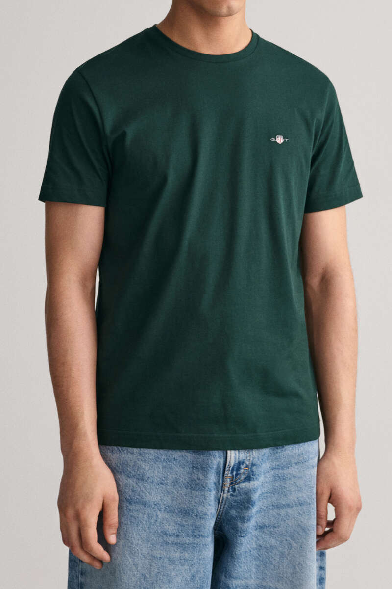GANT Shield Regular Fit t-shirt round neck dark green, One Colour