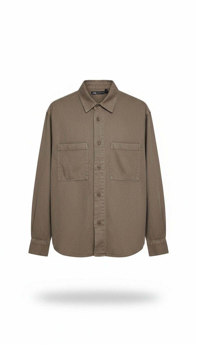 Zara Shirt Brown 401 Brown / S
