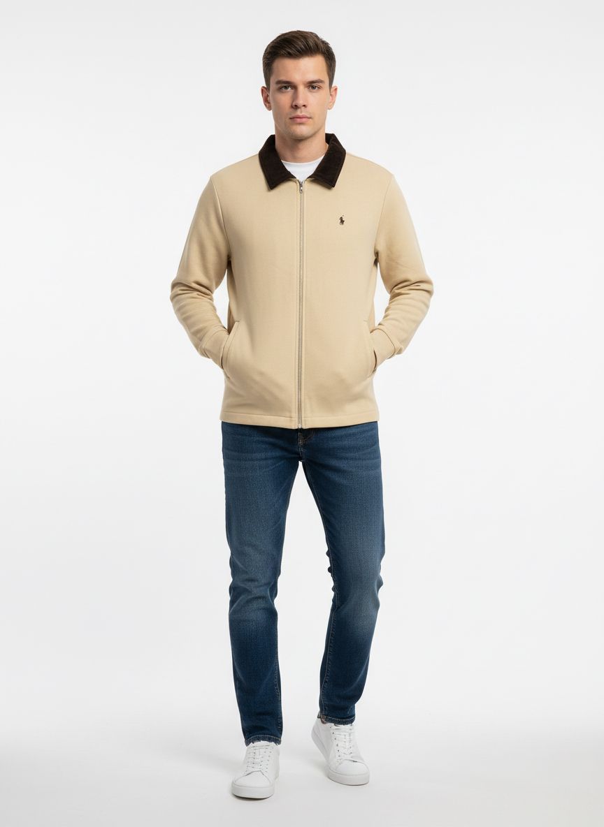 Polo Jacket RLS-7332 Beige&Brown / S