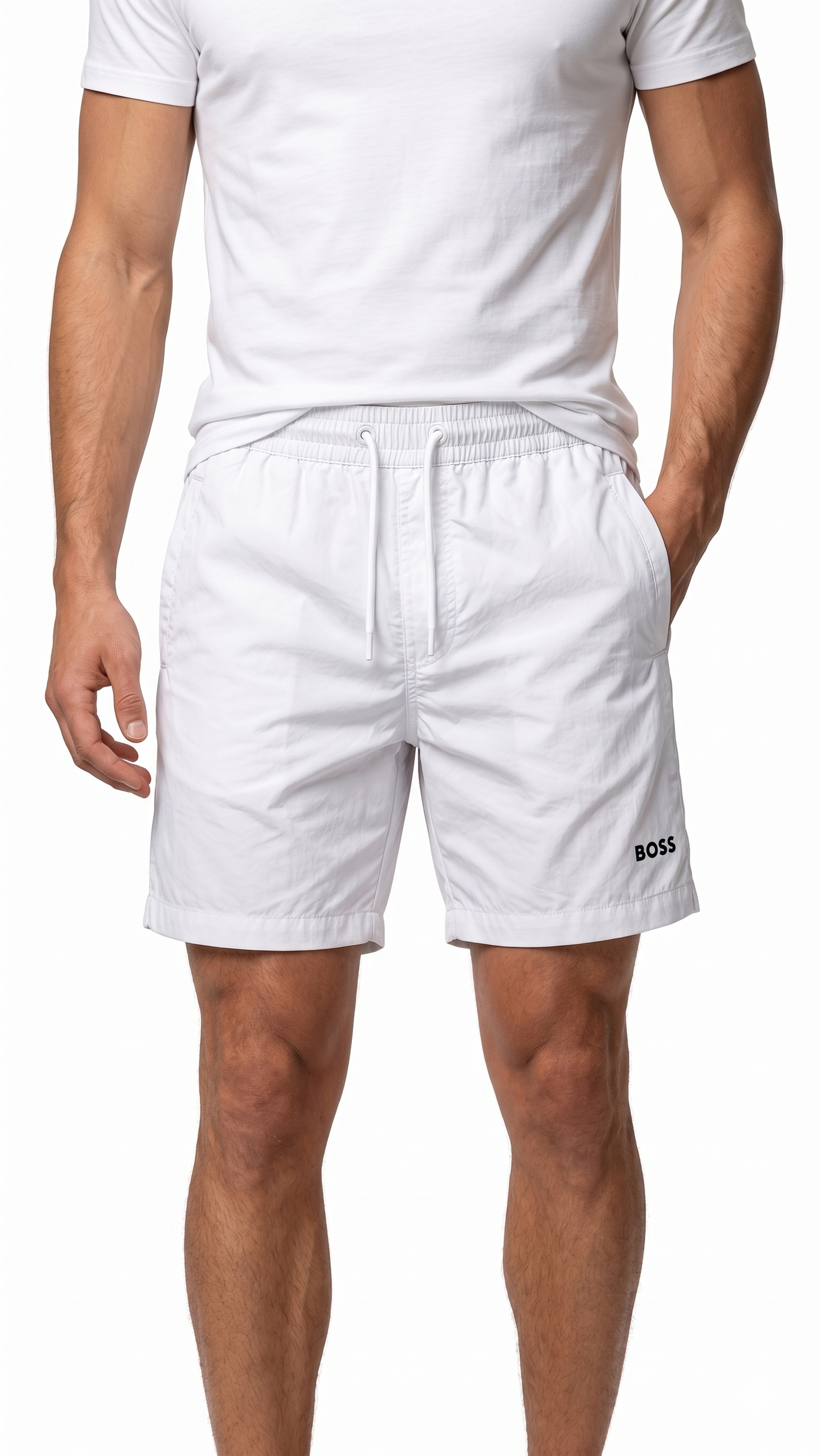 BOSS SWIM SHORT GRN 5019 white / S
