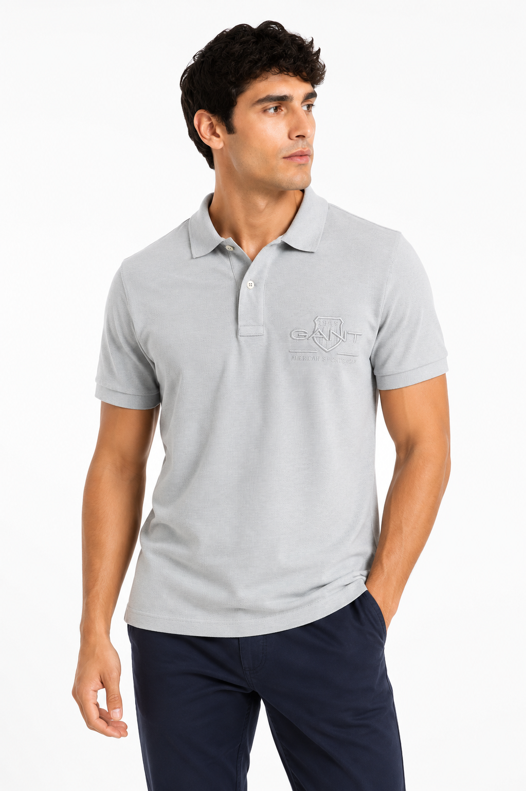 GANT POLO LIGHT GREY light grey / S