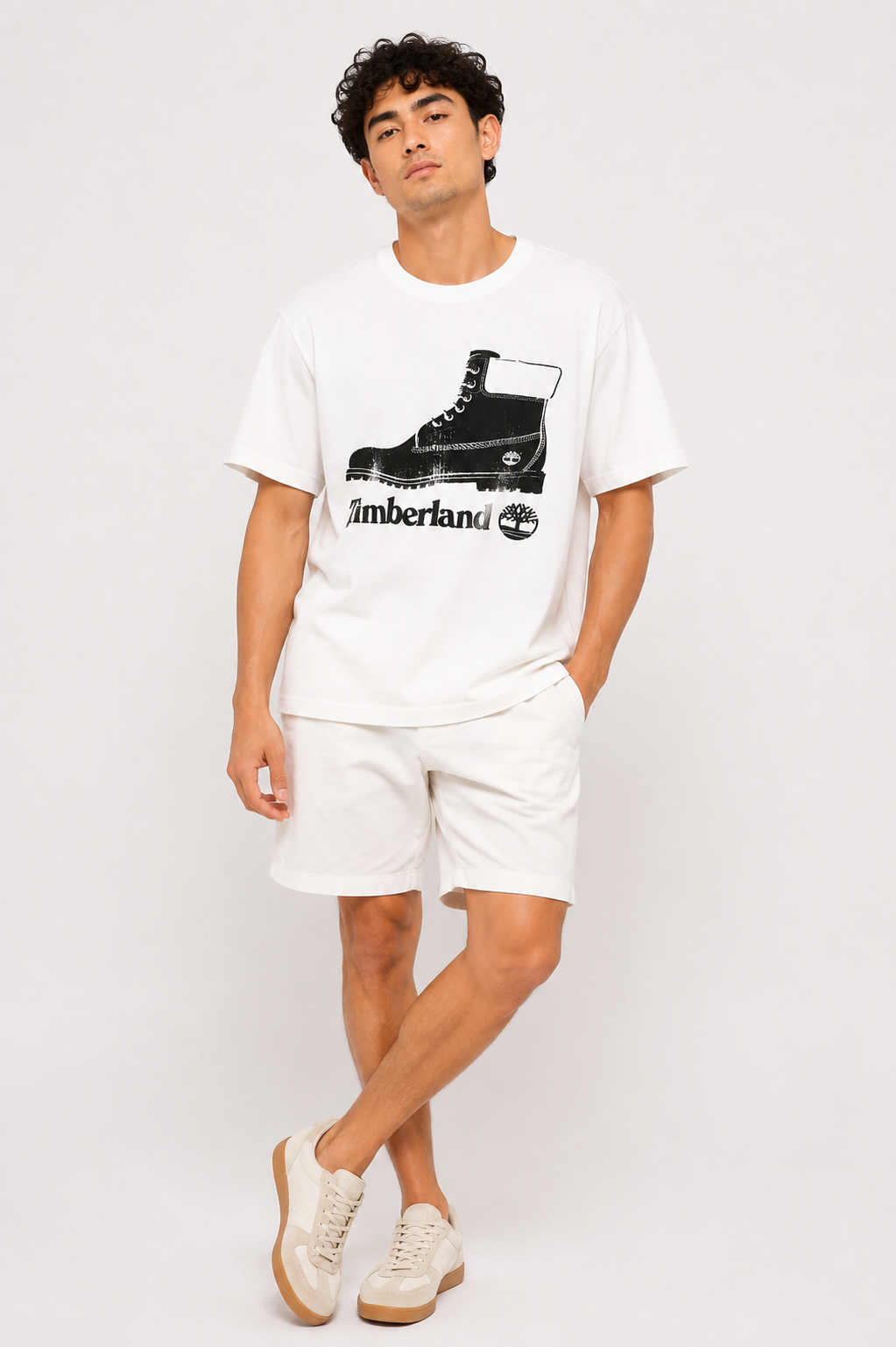 TIMBERLAND T-SHIRT WHITE&BLACK white&black / S