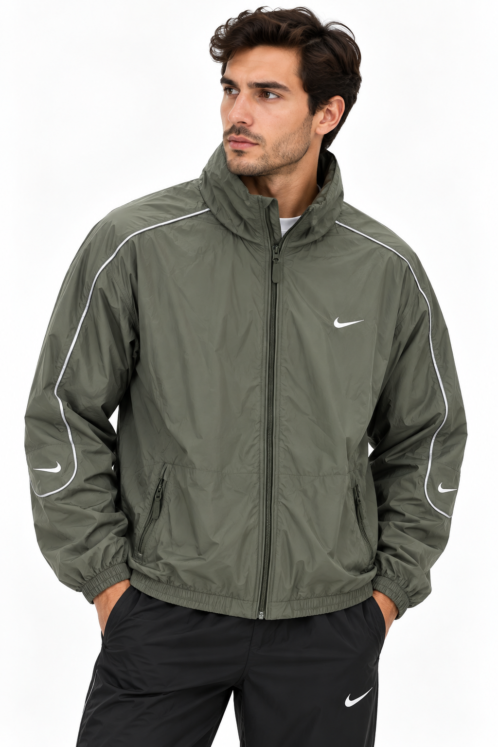 Nike Jacket Olive 3330 Olive Green Jacket XXL / Olive Green