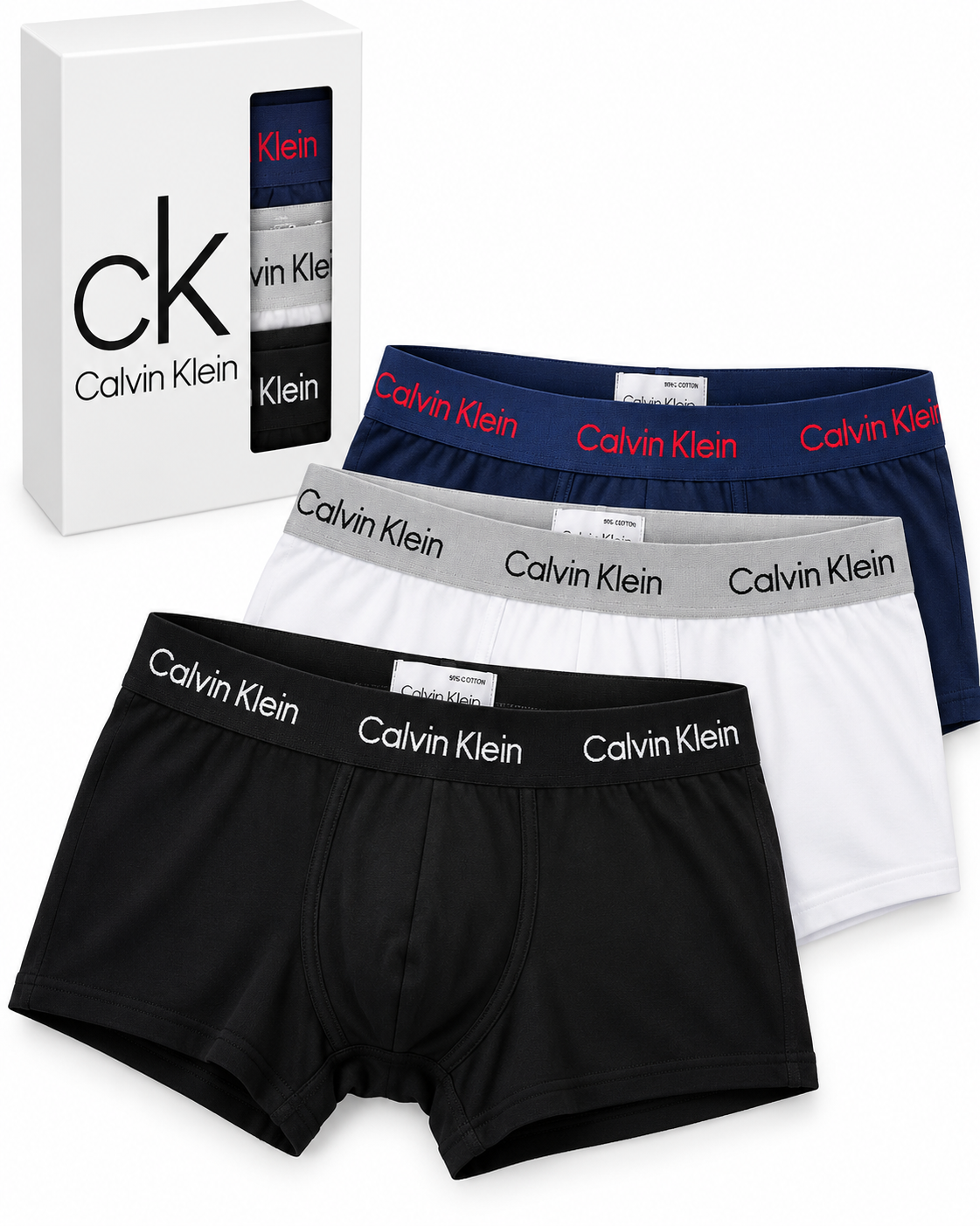 Calvin Klein Boxer White & Navy & Black Boxers XL / White & Navy & Black