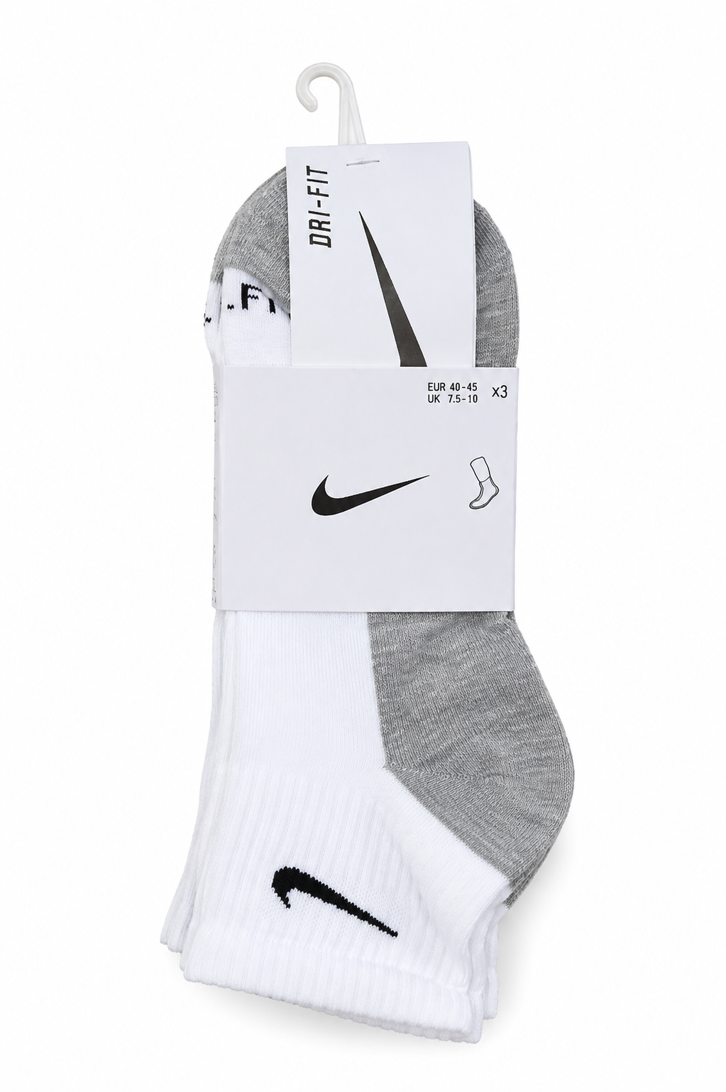 NIKE MEDIUM SOCKS WHT&BGE 0043 white&beige