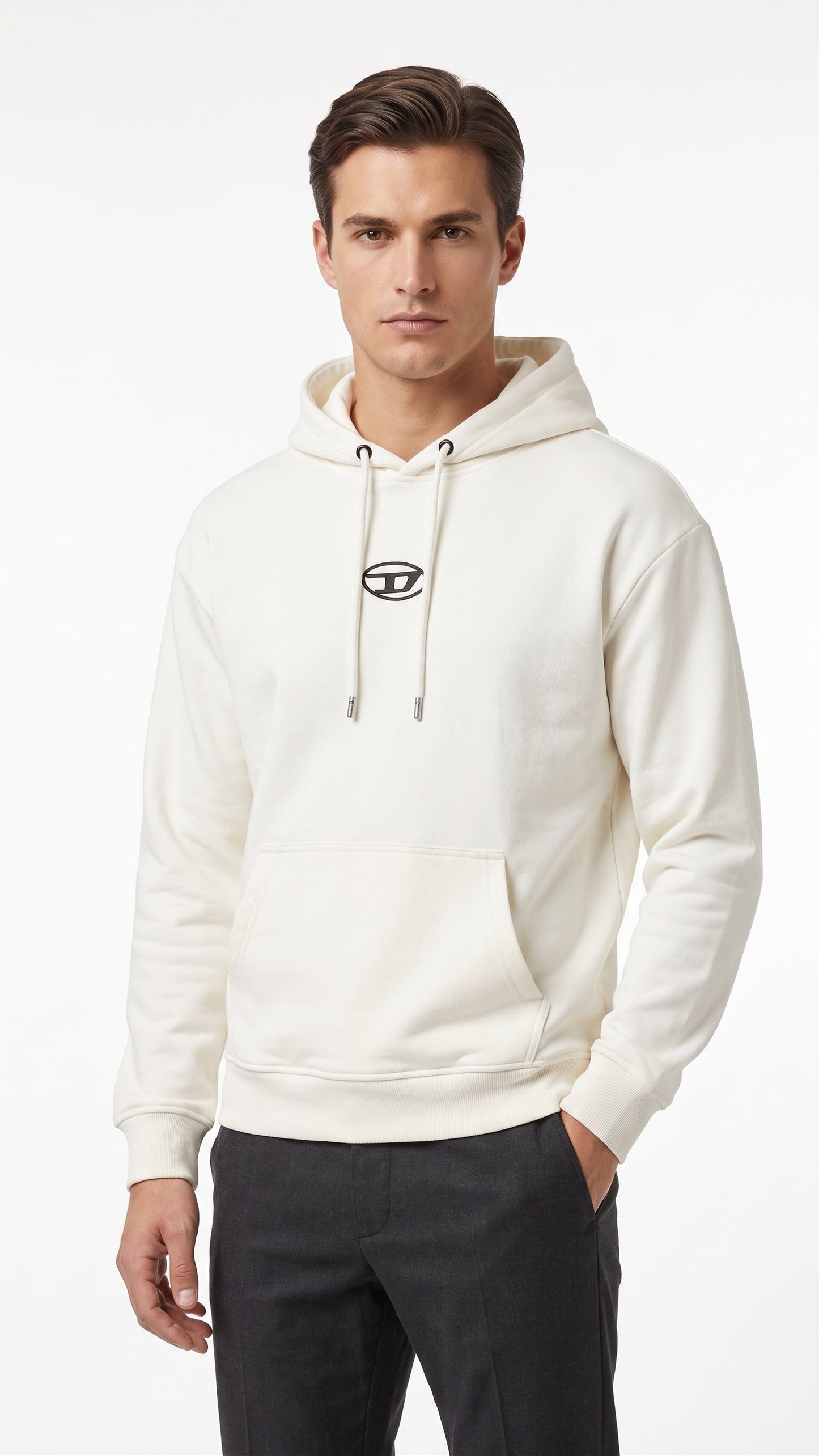 DIESEL HOODIE white / L