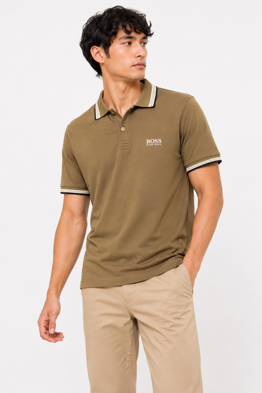 Boss Polo Olive Green Polo M / Olive Green