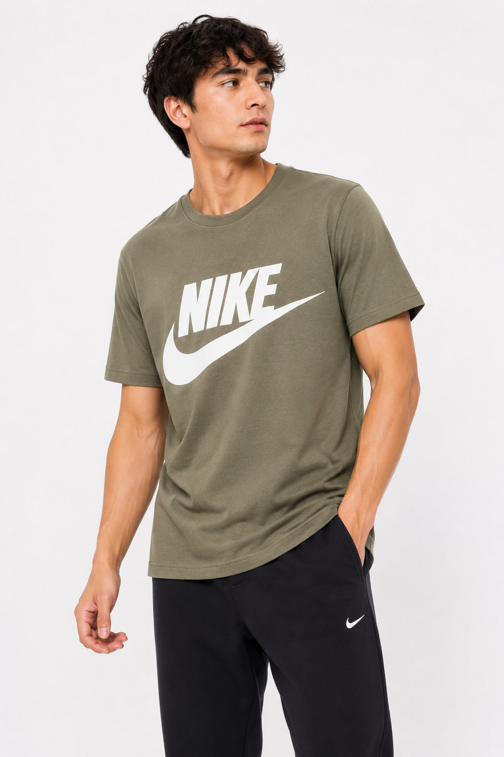 NIKE T-SHIRT OLIVE GREEN olive green / S