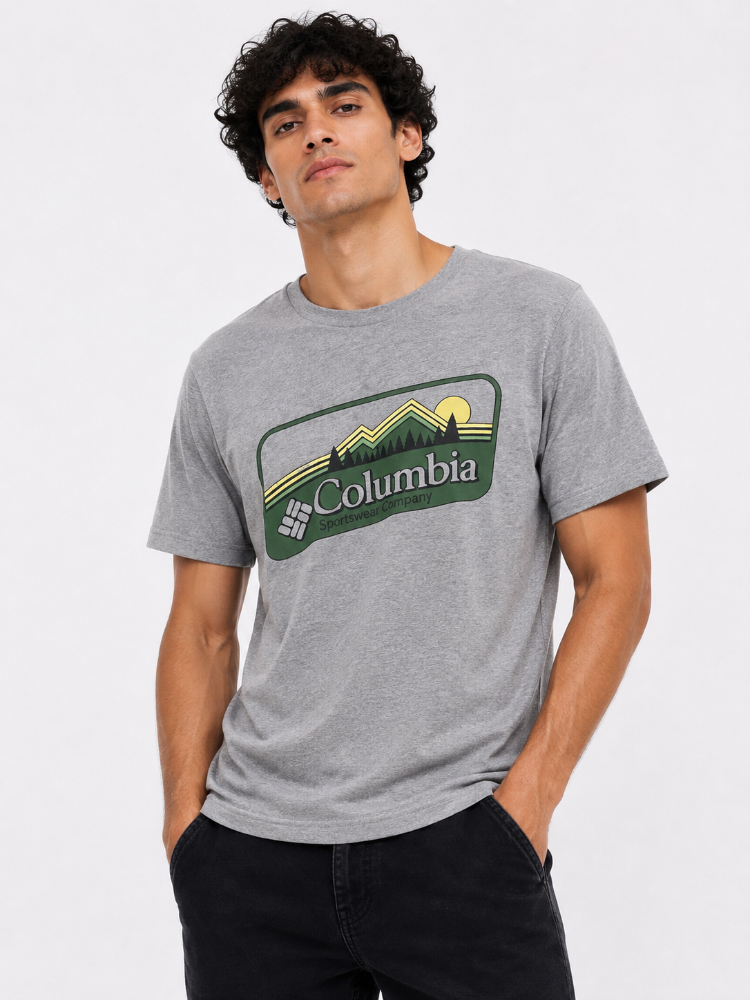 COLUMBIA T-SHIRT GREY&MULTI 02 grey&multi / S