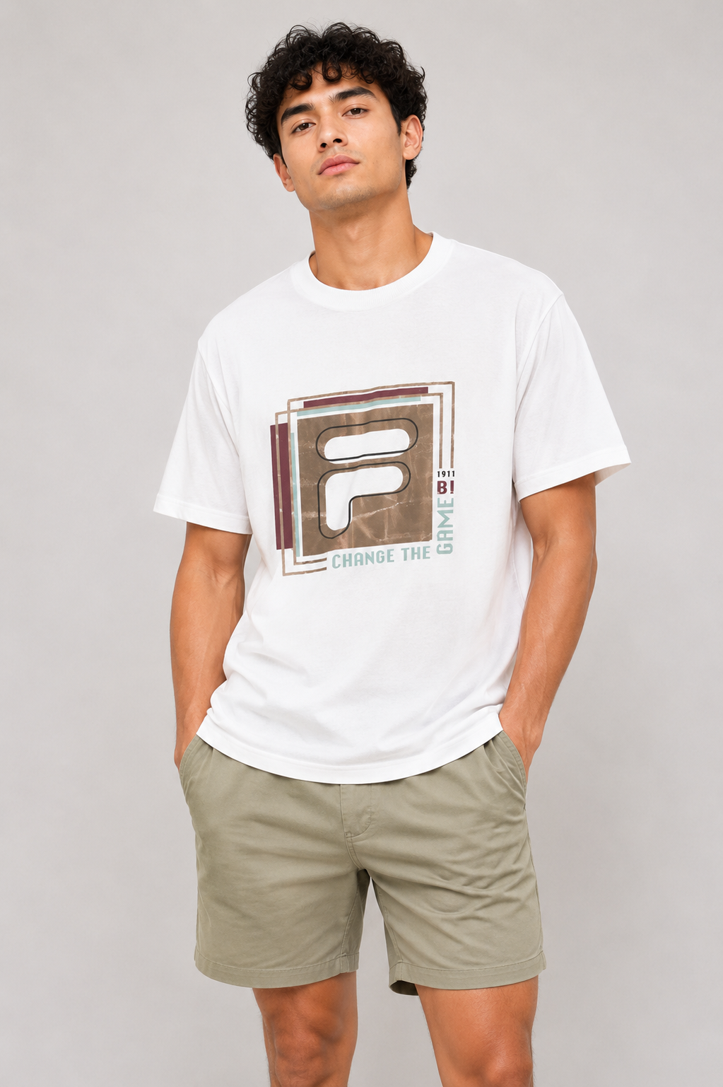 FILA T-SHIRT WHITE&MULTI white&multi / S