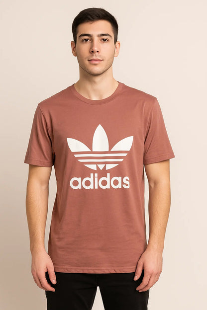 Men Adidas Trefoil T-shirt Pink / L