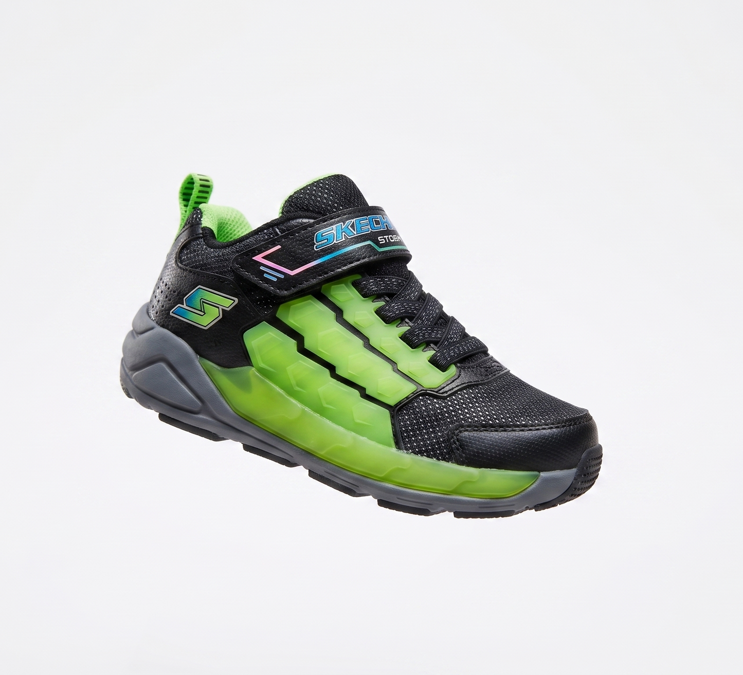 skechers blk&lim 90710l black&lime / 30