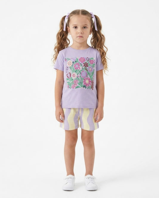 WIKIBOOM SET GIRL FLOWERS L.PURPLE&BEIGE light purple&beige / 3*4