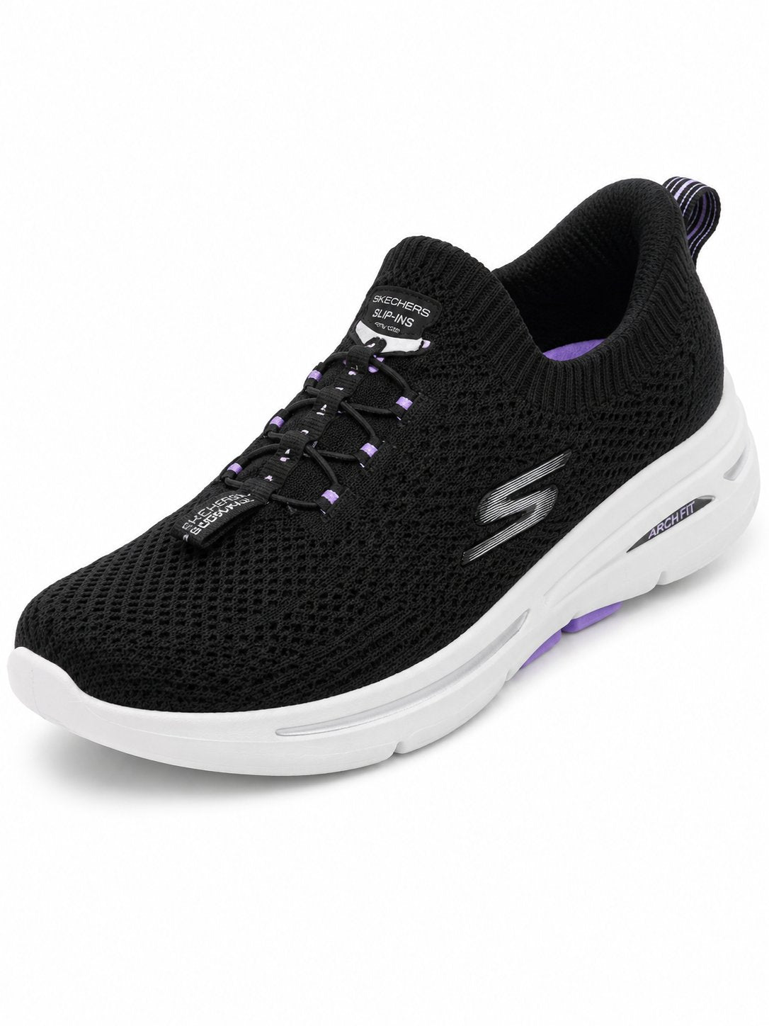 SKECHERS CASUAL GO WALK ARCH FIT BLK&PRPL black&purple / 36.5