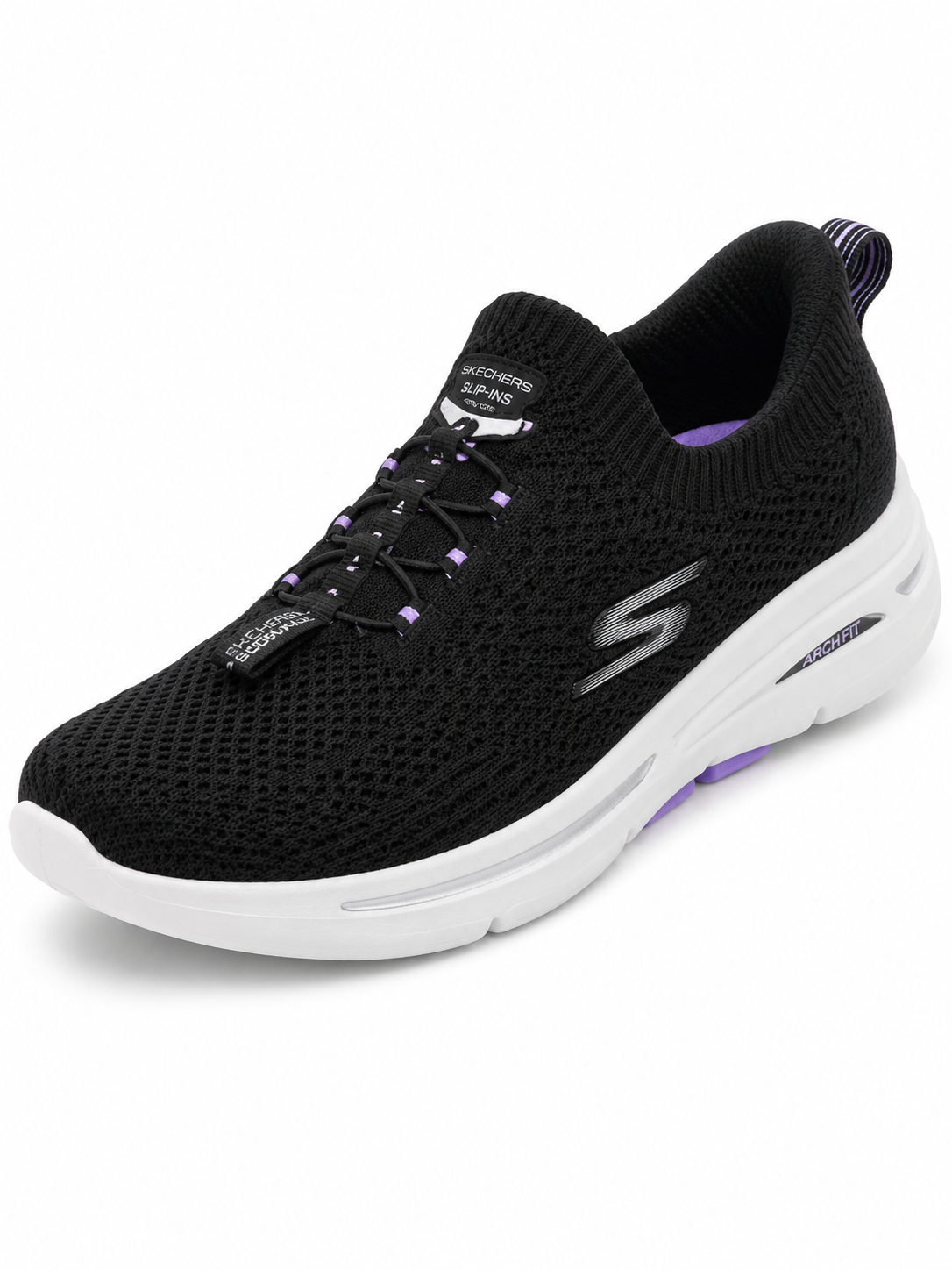 SKECHERS CASUAL GO WALK ARCH FIT BLK&PRPL black&purple / 36.5