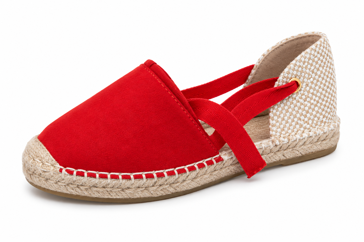 LORAFERRES ESPADRILLE RED&BGE red&beige / 37