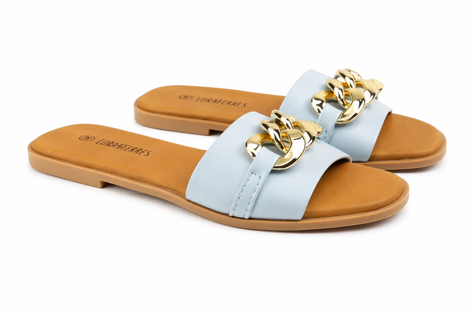 LORAFERRES SLIDE BLUE&CAMEL blue&camel / 38