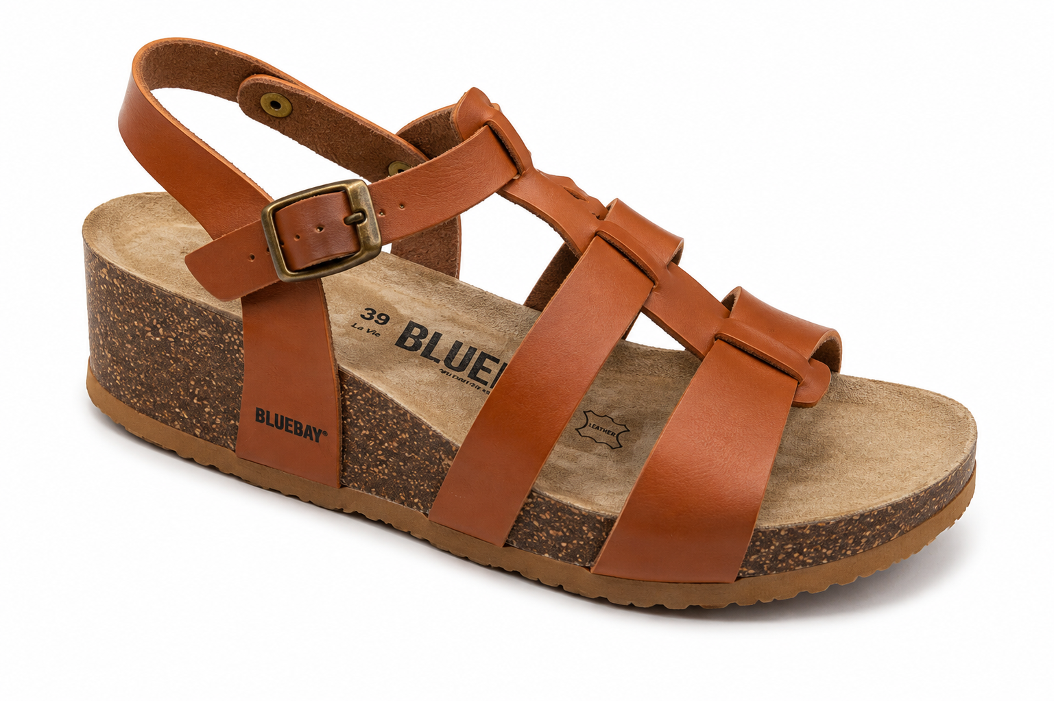 BLUEBAY SANDAL WEDGE HEEL L.BRN light brown / 39