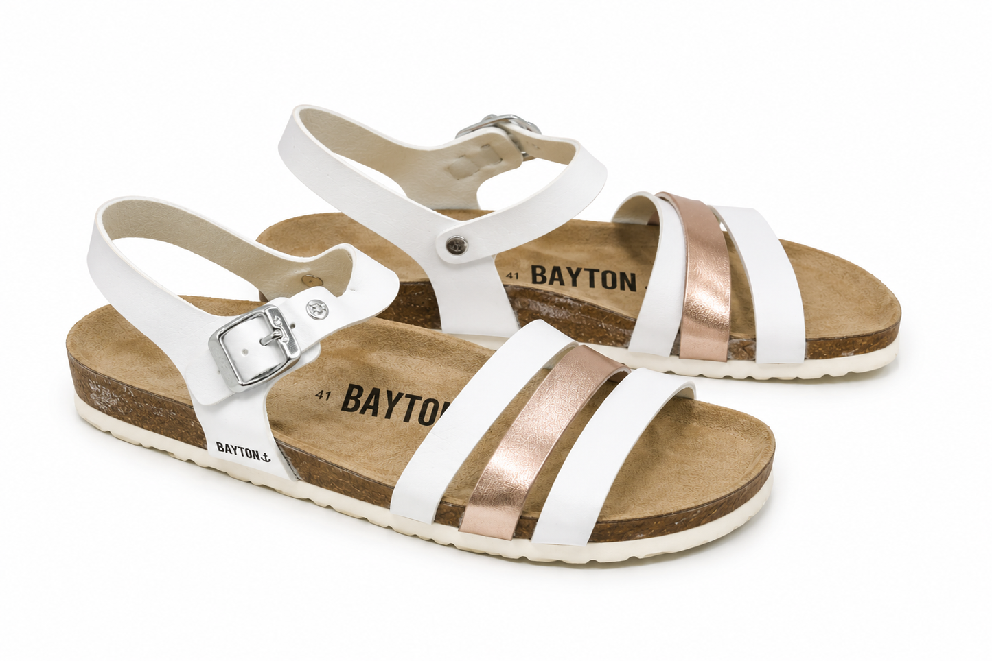 BAYTON SANDAL MULTI STRAP WHT&PNK white&pink / 40