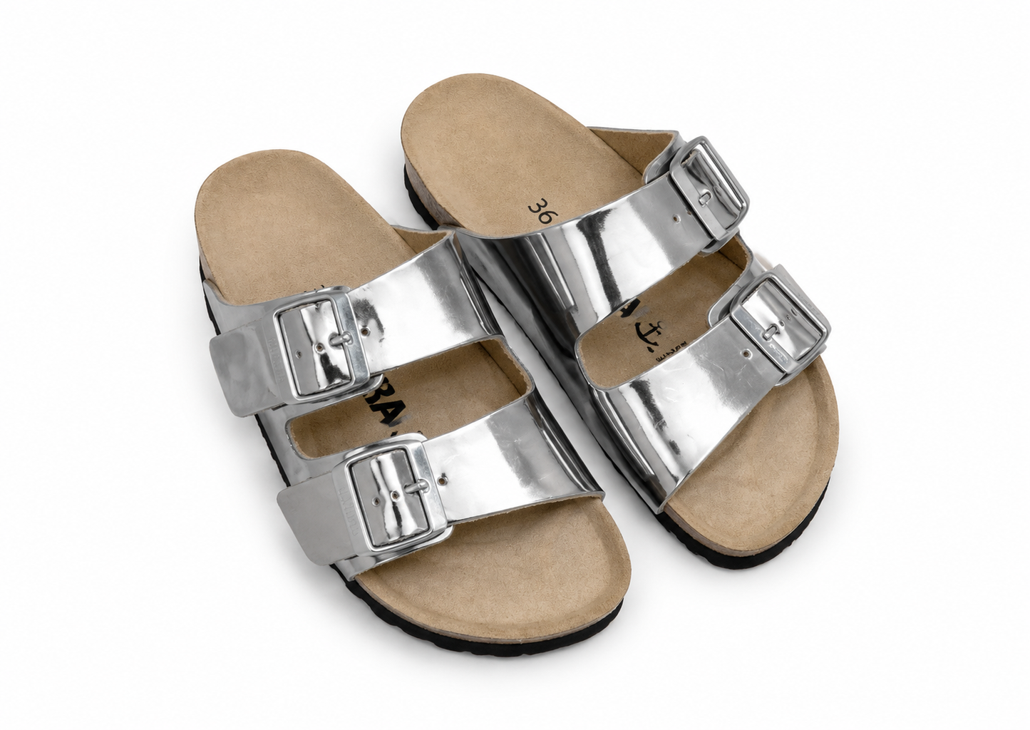 BAYTON SLIDE SILVER DOUBLE STRAP silver / 36