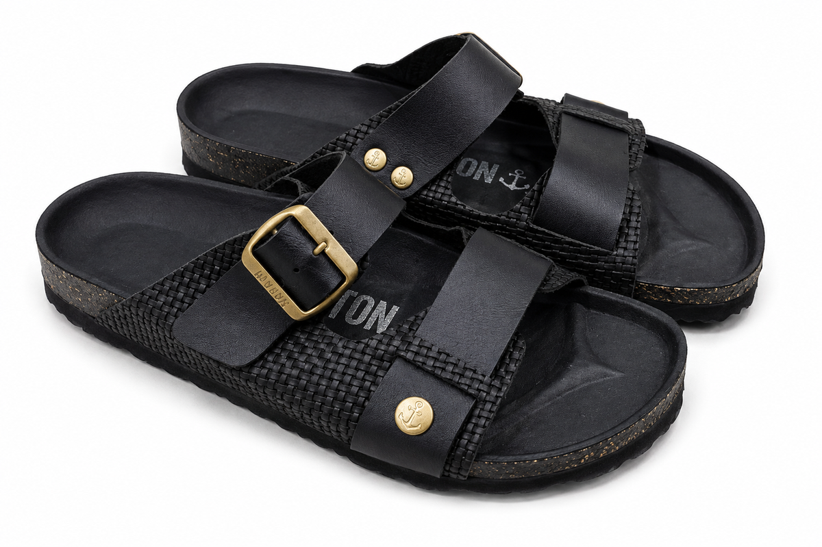 BAYTON SLIDE F.BLK DOUBLE STRAP full black / 37