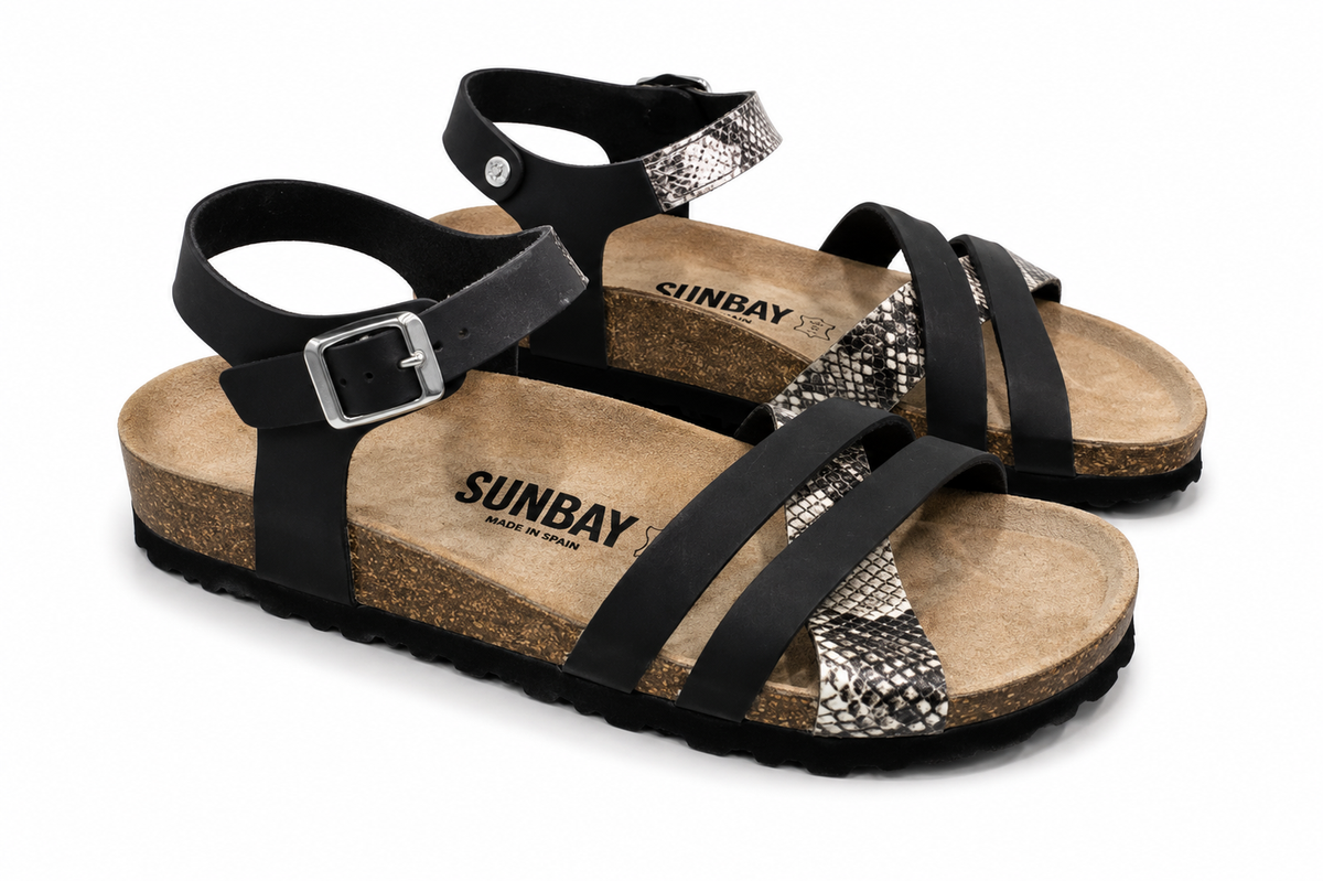 SUNBAY SANDAL BLACK&SILVER black&silver / 39