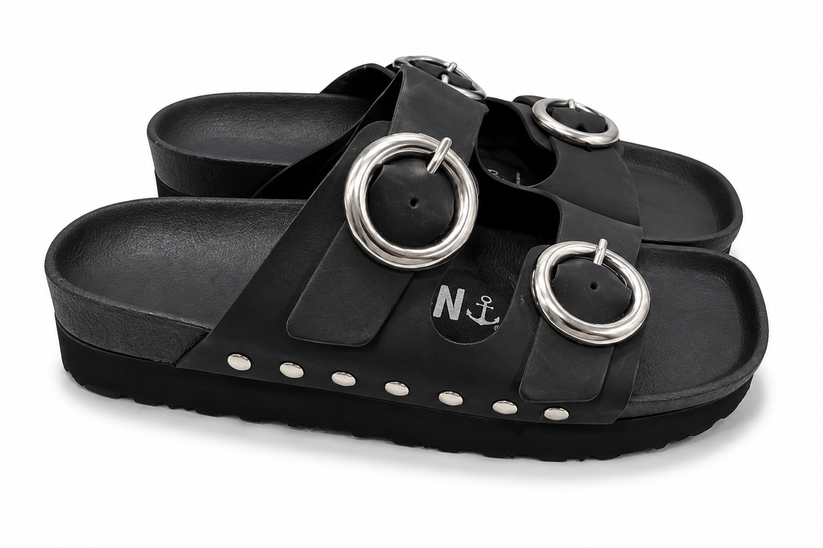 BAYTON SLIDE DOUBLE STRAP F.BLACK full black / 38