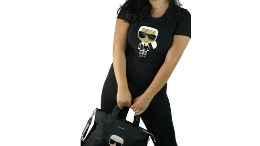 Karl Lagerfeld Black T-shirt Big logo Matte