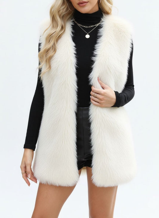 Massimo Dotti Vest White White / S