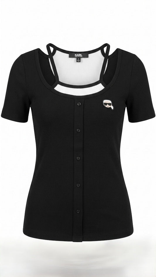 Karl lagerfeld T-Shirt Black R-1003 Black / S