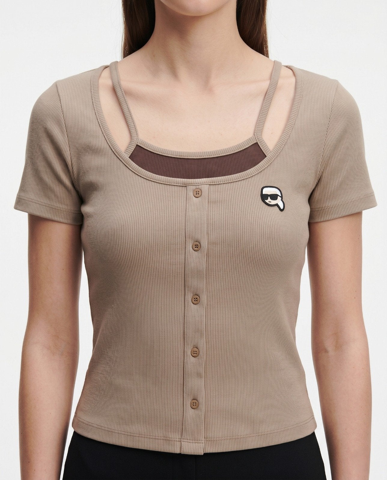 Karl Lagerfeld T-Shirt Beige R-1003 Beige / S