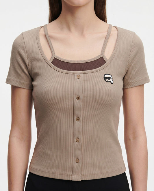 Karl Lagerfeld T-Shirt Beige R-1003 Beige / S