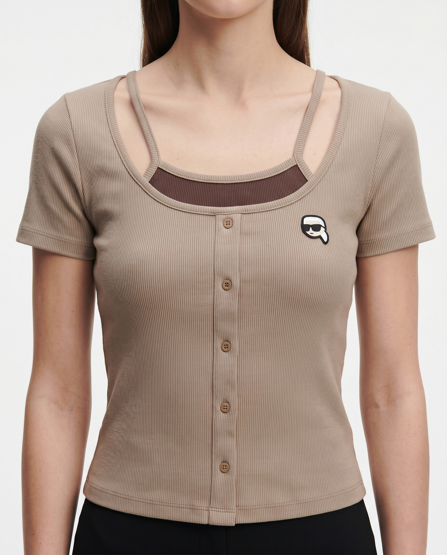 KARL T-SHIRT R-1003 BROWN / Medium