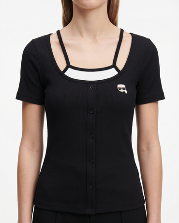 KARL T-SHIRT R-1003 BLACK / Medium