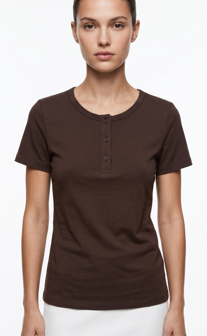 OYSHO T-SHIRT 2014 brown / S