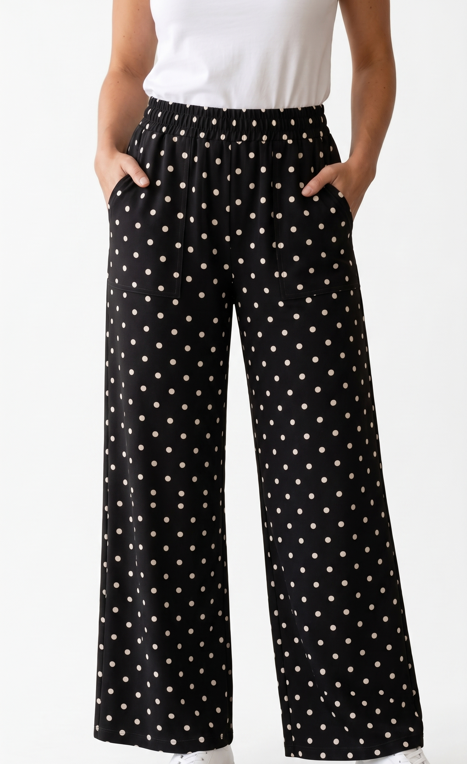 MASSIMO DUTTI PANT BLK&WHT 3021 black&white / S