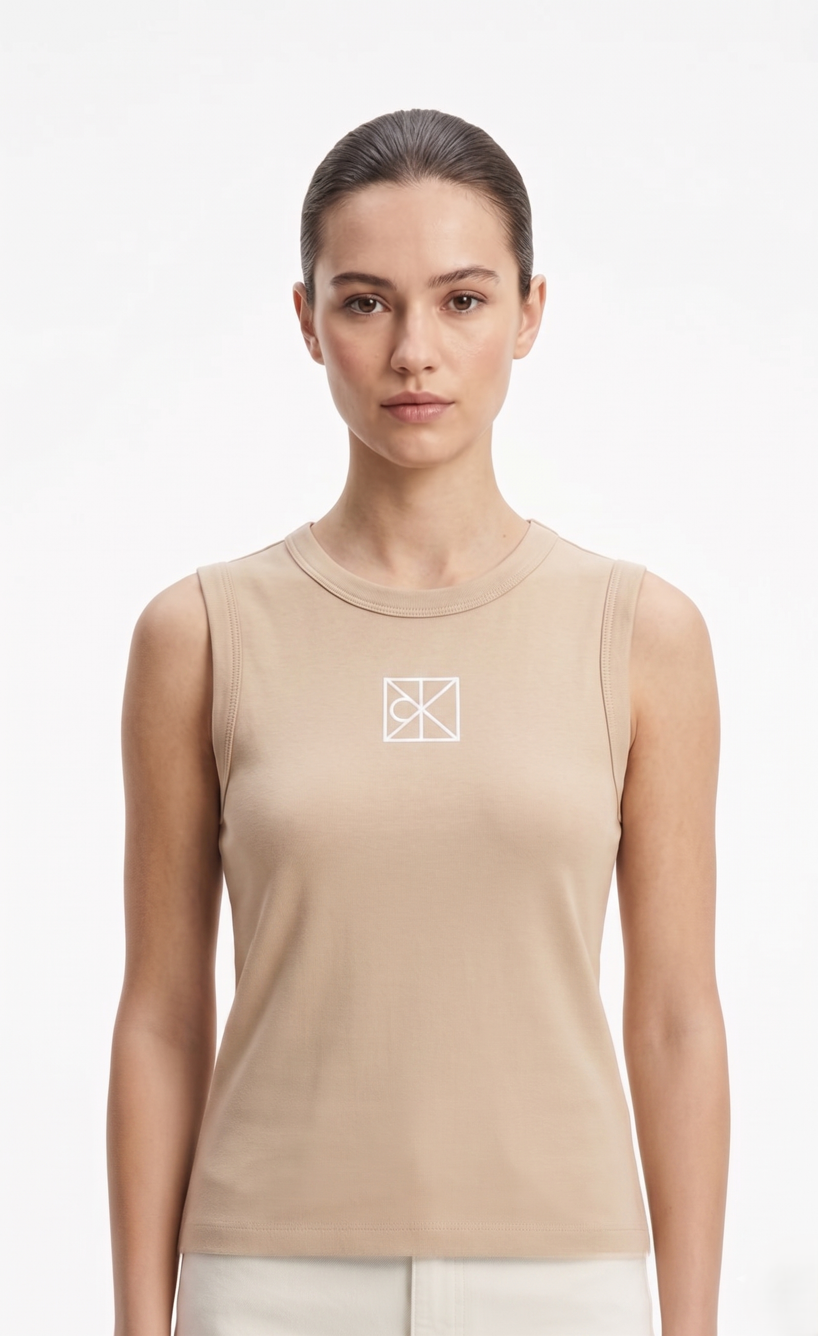 CALVIN KLEIN I-SHIRT BLK 2112 beige / S