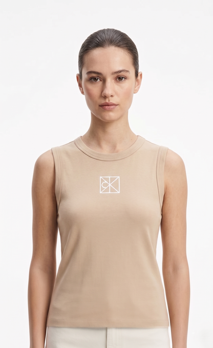 CALVIN KLEIN I-SHIRT BLK 2112 beige / S