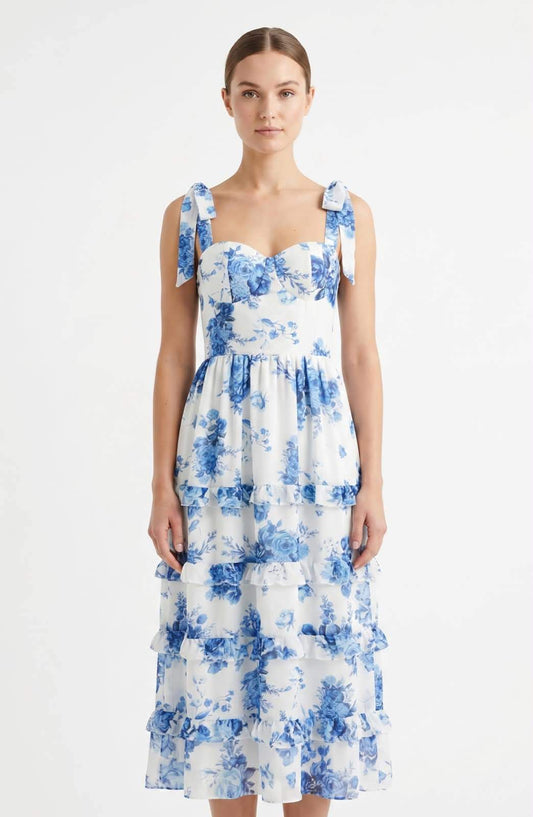 BASIC DRESS 00426 blue&white / M