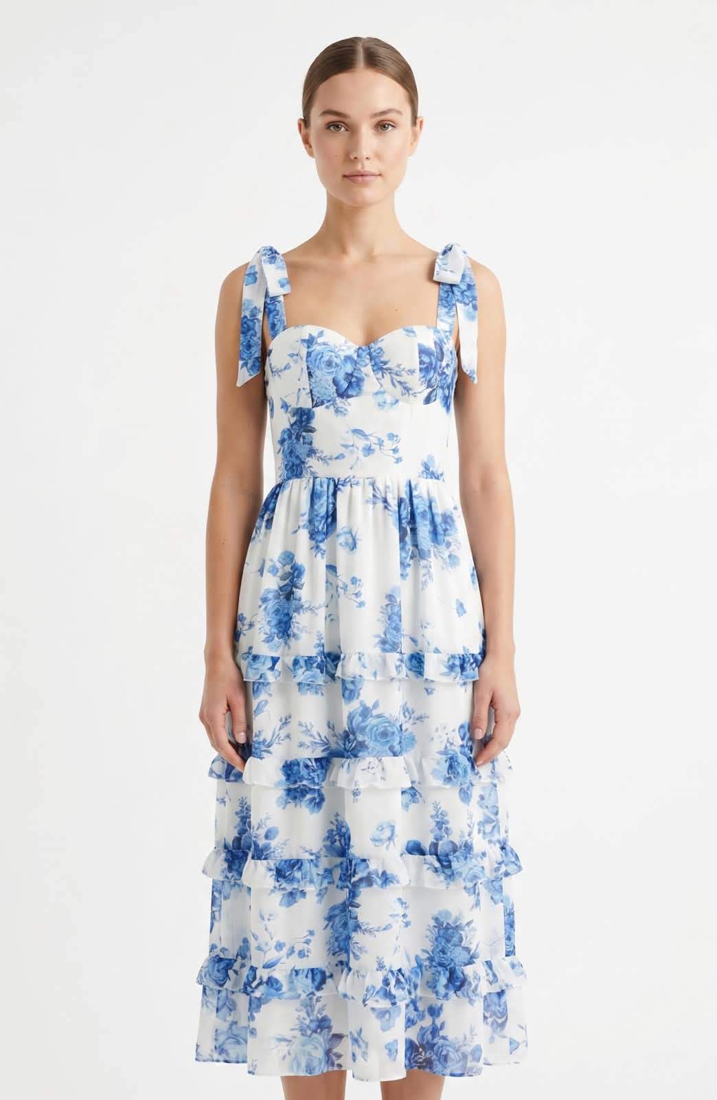 BASIC DRESS 00426 blue&white / M