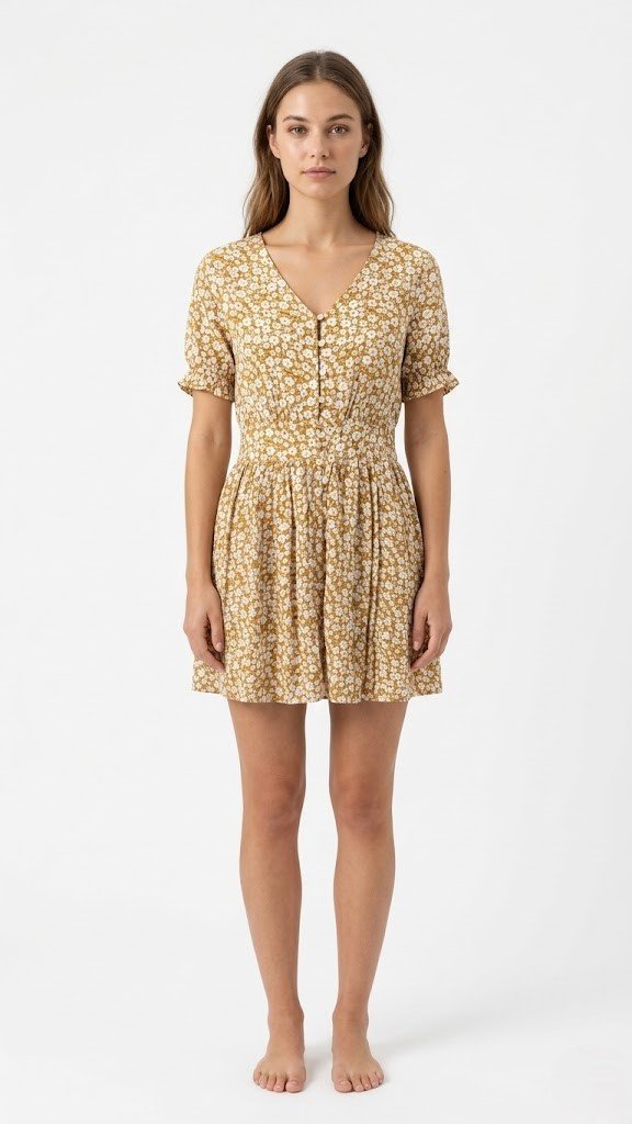 R&B DRESS dark yellow / S