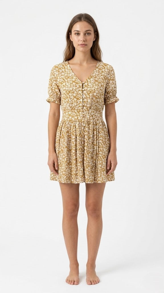 R&B DRESS dark yellow / S