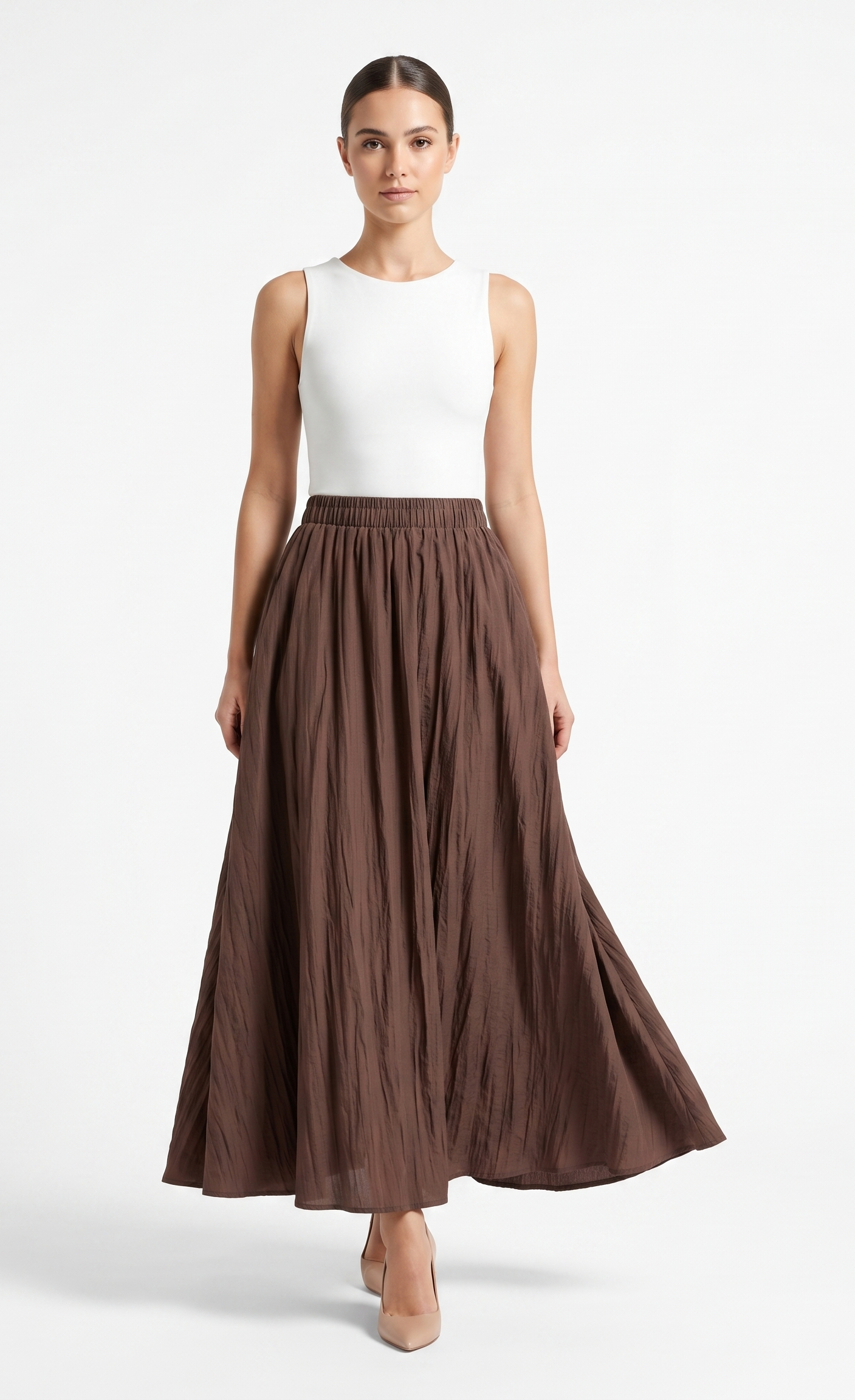 NESEM SKIRT MAXI SKIRT BROWN brown / L